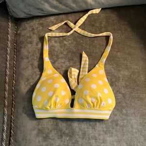 Never worn yellow polkadot bikini top small